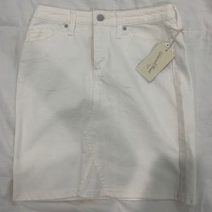 White Denim Mini Skirt